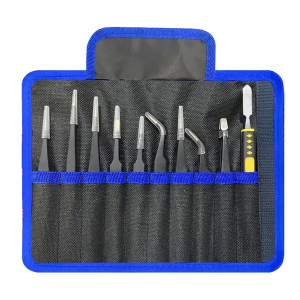 9-Piece Anti-Static Stainless Steel Tweezers Set - Image 8