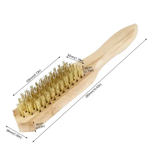 Wooden Handle Copper Plated Wire Brush - Image 6