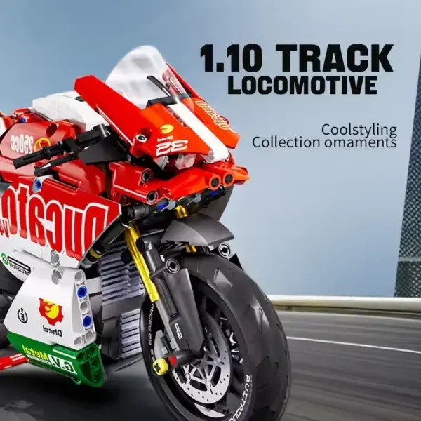 Red Motorcycle Building Blocks Set Model 88800 - Image 2
