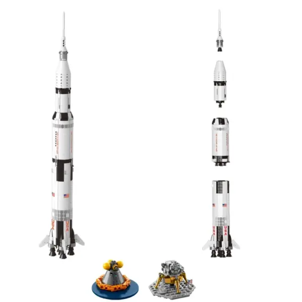 NASA Saturn V Space Rocket Brick Set 1969 Pieces - Image 6
