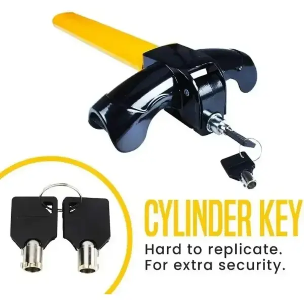 Universal Car Steering Wheel Lock with Keys - Image 3