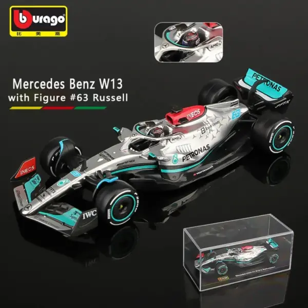 Bburago 1:43 Scale Mercedes W13 F1 Model Car - Image 4