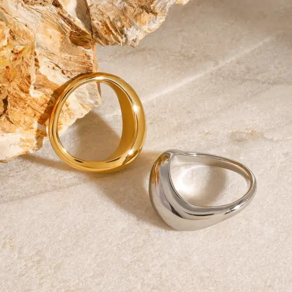 Unisex 18k Gold Stainless Steel Irregular Ring - Image 6