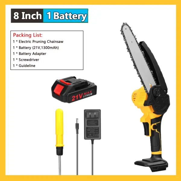 8 Inch Electric Pruning Chainsaw with Battery - Image 7