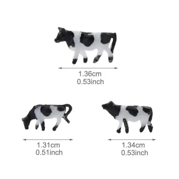 10pcs 1:87 HO Scale Model Cows for Layout - Image 3