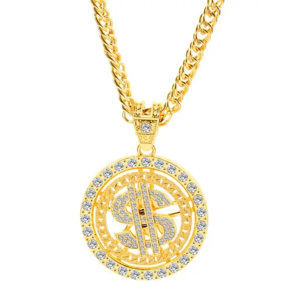 Rotating Dollar Pendant Necklace for Men - Image 7