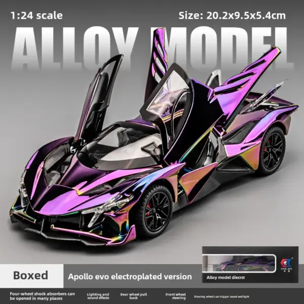 1/24 Scale Alloy Apollo EVO Super Car Model - Image 9