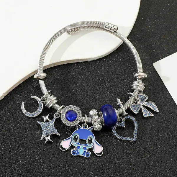 Trendy Disney Stitch Heart Beaded Bracelet - Image 2