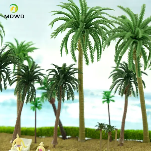 Miniature Palm Trees for HO Scale Models 5pcs - Image 3