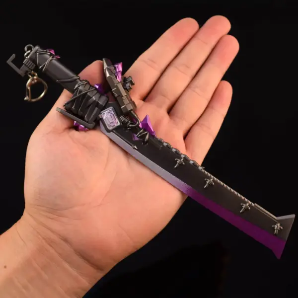 Purple Flame Metal Sword Model Keychain - Image 2