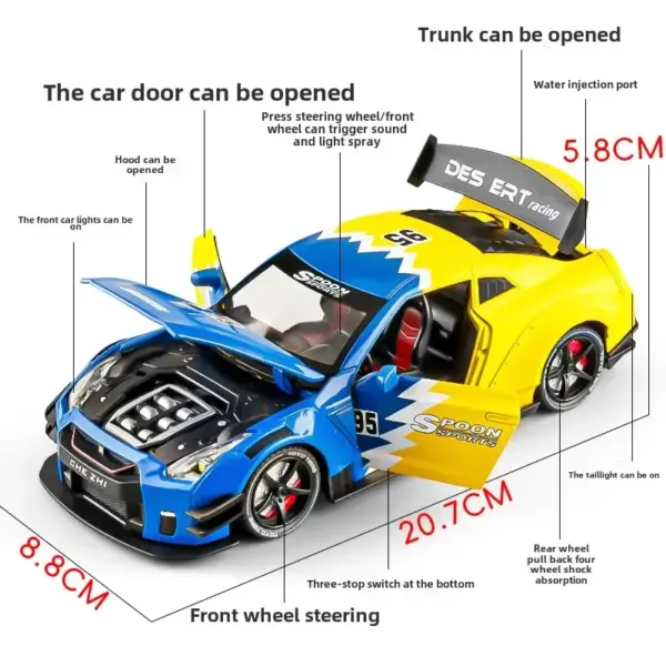 1:24 Scale Nissan GTR R35 Miniature Model - Image 5