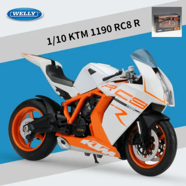 WELLY 1:10 KTM 1190 RC8 R Motorcycle Model - Image 9