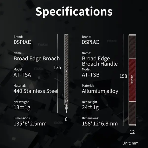 DSPIAE Broad Edge Broach Tool for Model Making - Image 6