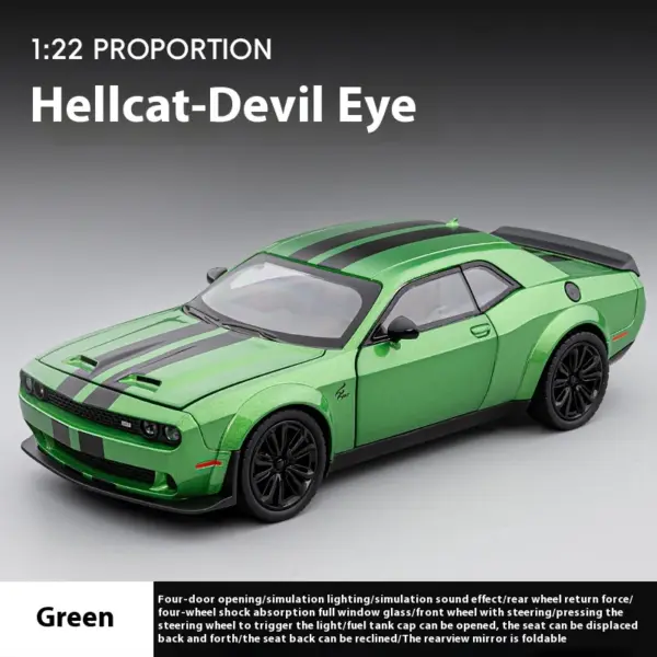 1:22 Dodge Challenger Redeye Hellcat Model Car - Image 7
