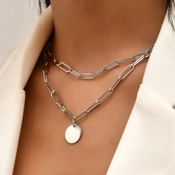 Bohemian Pearl Charm Necklace with Crystal Details - Image 4