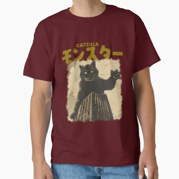 Funny Cat Catzilla Printed T-Shirt for Men - Image 13
