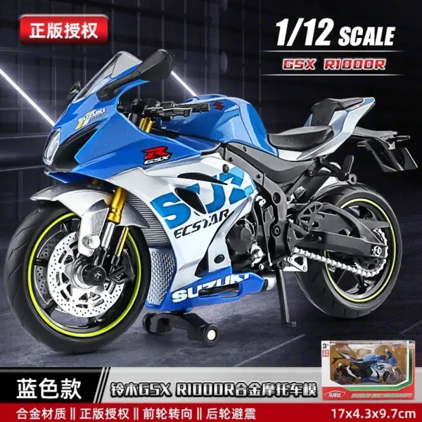 1:12 Scale Yamaha YZF-R1M Diecast Motorcycle Model - Image 35