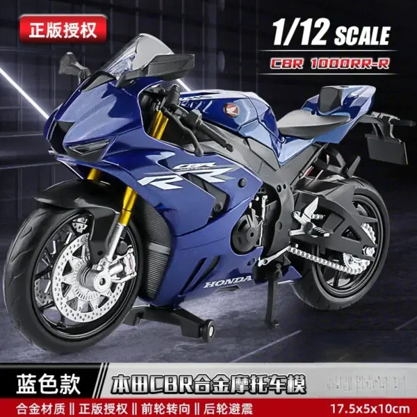 1:12 Scale Yamaha YZF-R1M Diecast Motorcycle Model - Image 11