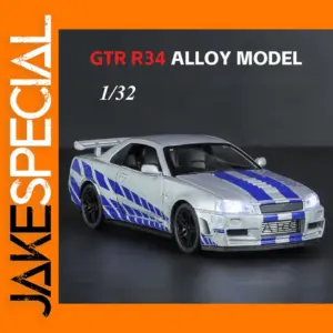 1/32 GTR R34 Diecast Model Car with Sound