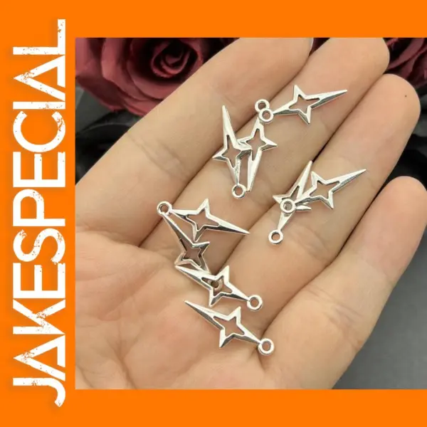 30pcs 23x10mm Star Charms for Jewelry Making