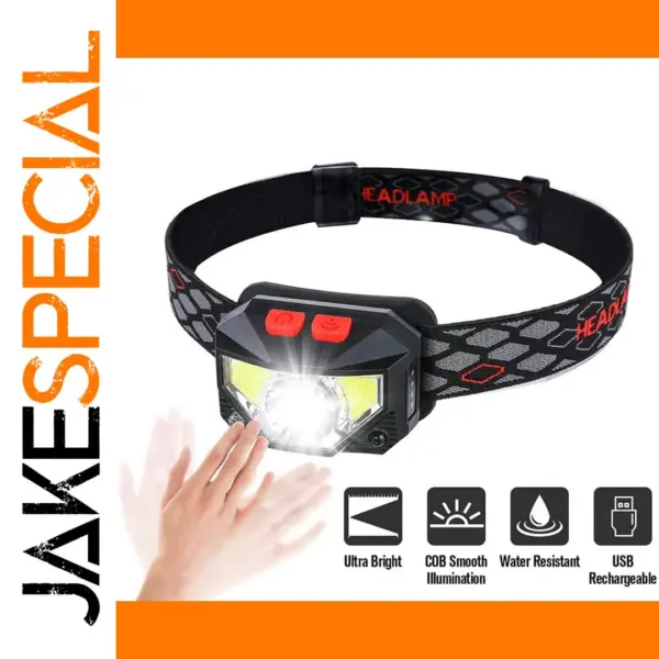 Motion Sensor USB Rechargeable Headlamp 10W