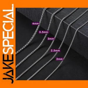 Long Box Chain Necklace for Men and Women