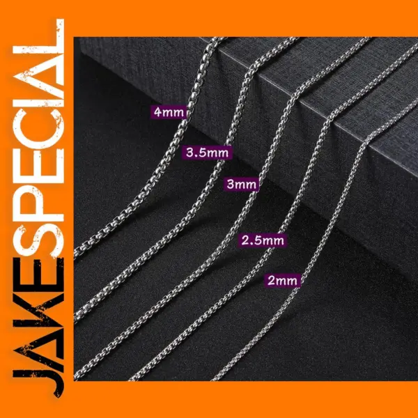 Long Box Chain Necklace for Men and Women