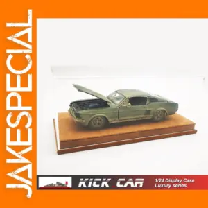 1/24 Model Car Display Case with Leather Base