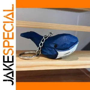 Wooden Blue Whale Pendant Hand Carved Gift