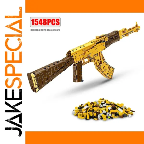 1548Pcs Gold AK47 Building Blocks Set