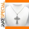 Silver Gothic Cross Pendant Necklace
