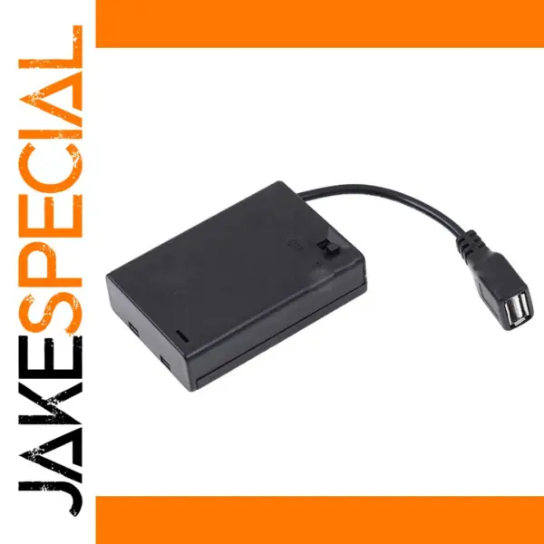 3XAA Battery Case with USB Switch and Cover