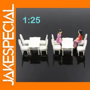 G Scale 1:25 White Table and Chair Set