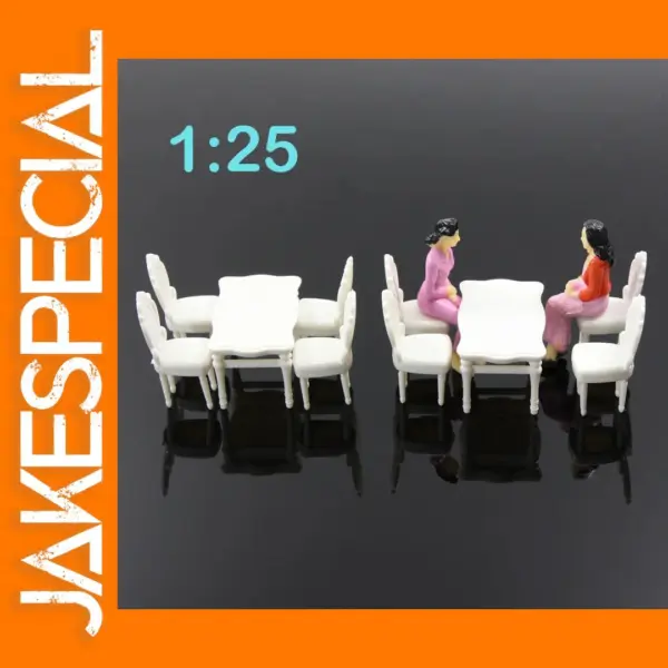 G Scale 1:25 White Table and Chair Set