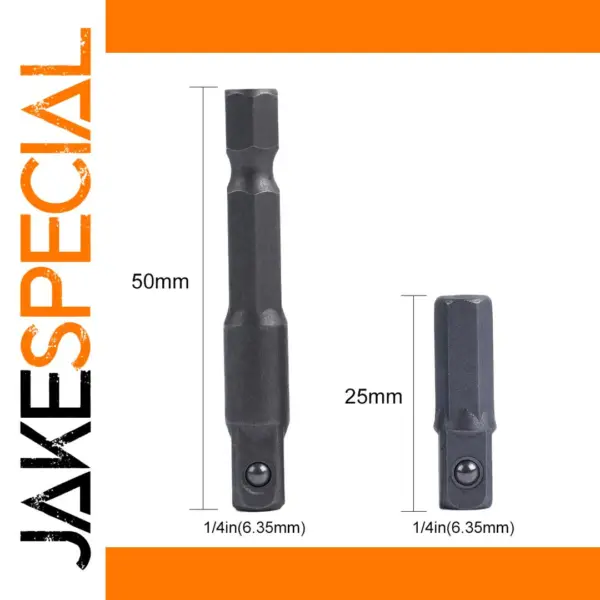 2pcs 1/4 Inch Drill Socket Adapters Set