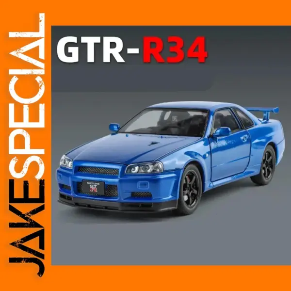 1:24 Nissan Skyline GT-R R34 Alloy Model Car