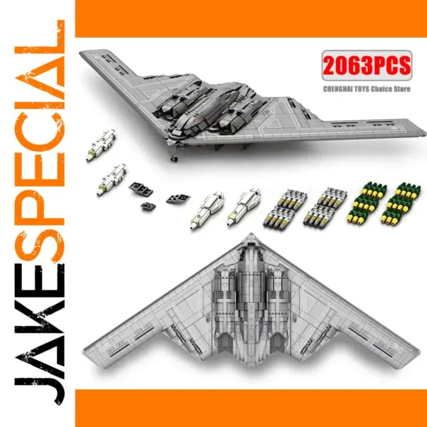 Military Stealth Bomber Building Blocks Model