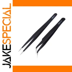 Precision Tweezers Set ESD Safe for Electronics
