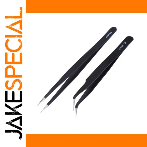 Precision Tweezers Set ESD Safe for Electronics