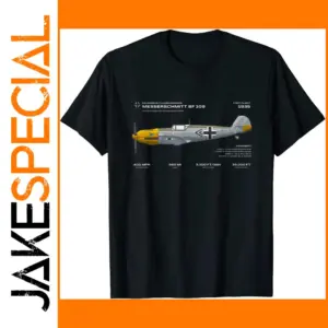 WWII German Air Force Messerschmitt Bf 109 T-Shirt S-3XL