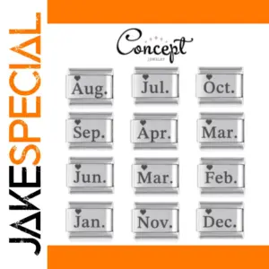 Stainless Steel Modular Date of Birth Charm Bracelet