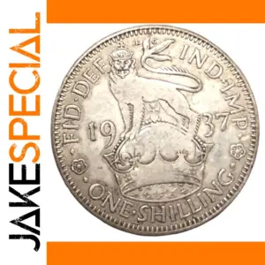 1937 British One Shilling Silver Plated Replica