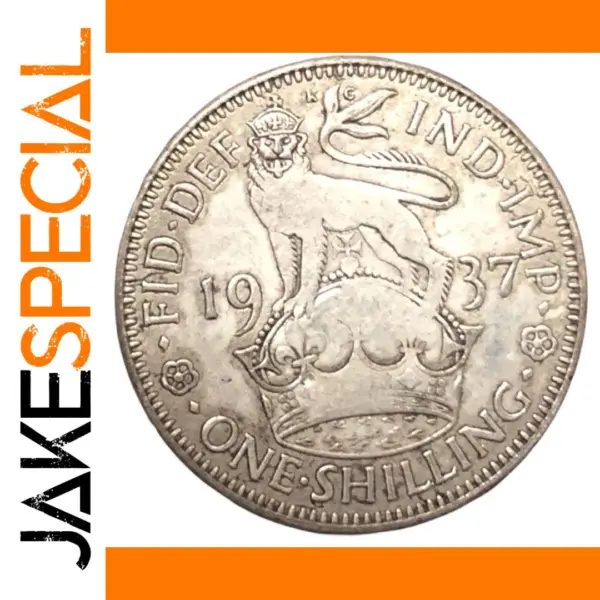 1937 British One Shilling Silver Plated Replica