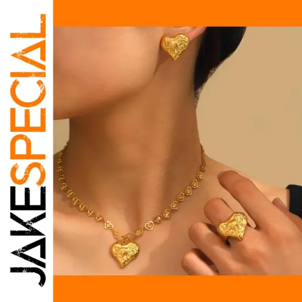 Stainless Steel Heart Jewelry Set for Women
