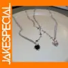 Kpop Black Heart Pendant Necklace for Women