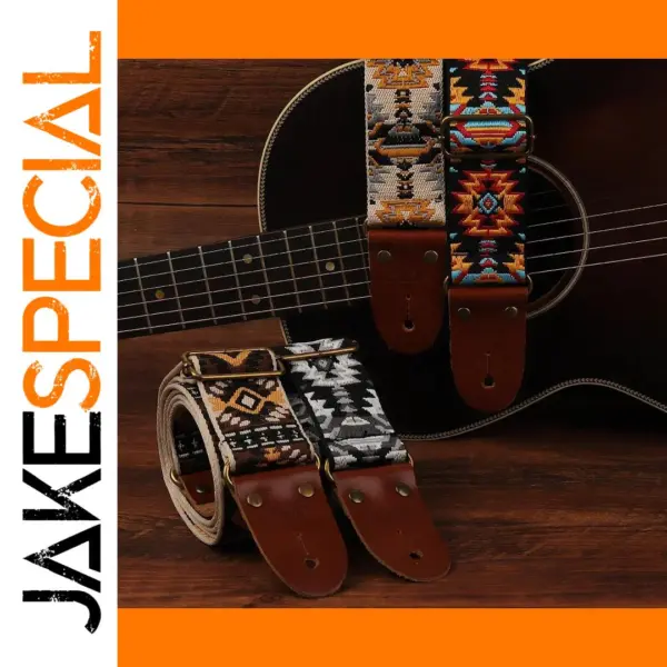 Bohemian Guitar Strap with Leather Ends