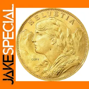 1926 Switzerland 20 Francs Replica Coin