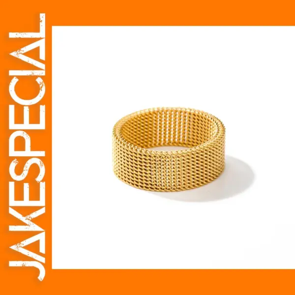 Minimalist 8mm Stainless Steel Mesh Ring