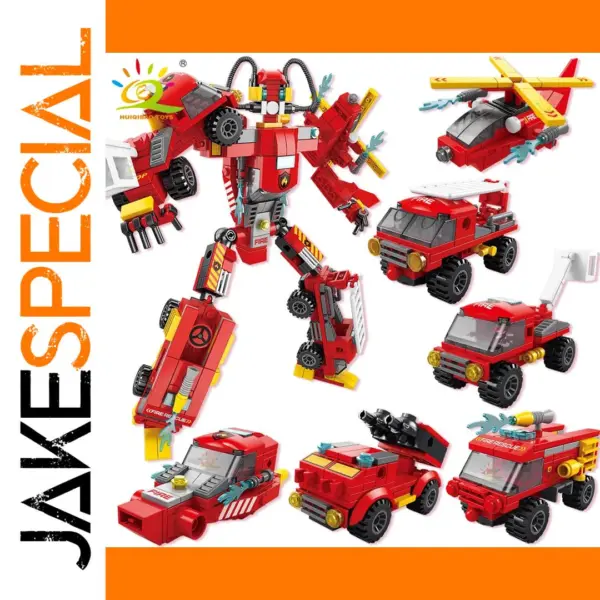 472pcs Fire Truck Building Block Set
