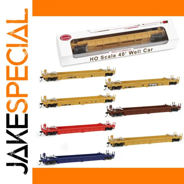 HO Scale 40ft Well Car Model Railway Wagon